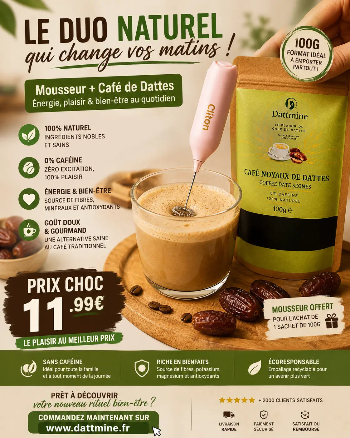 Pack Café de Dattes + Mousseur